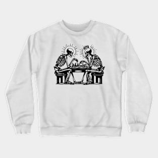 skeletons play chess Crewneck Sweatshirt